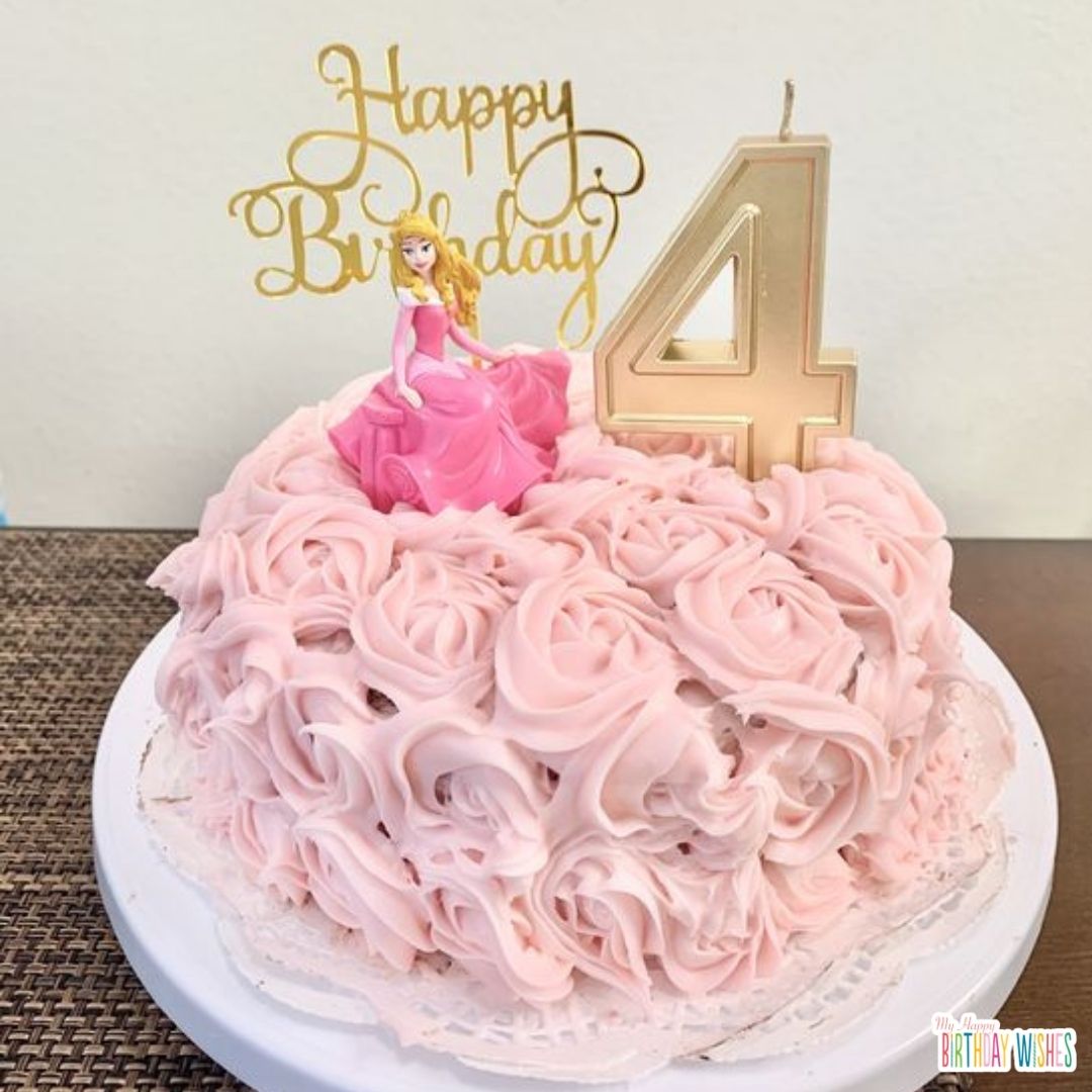 pink and sleeping beauty birthday cake