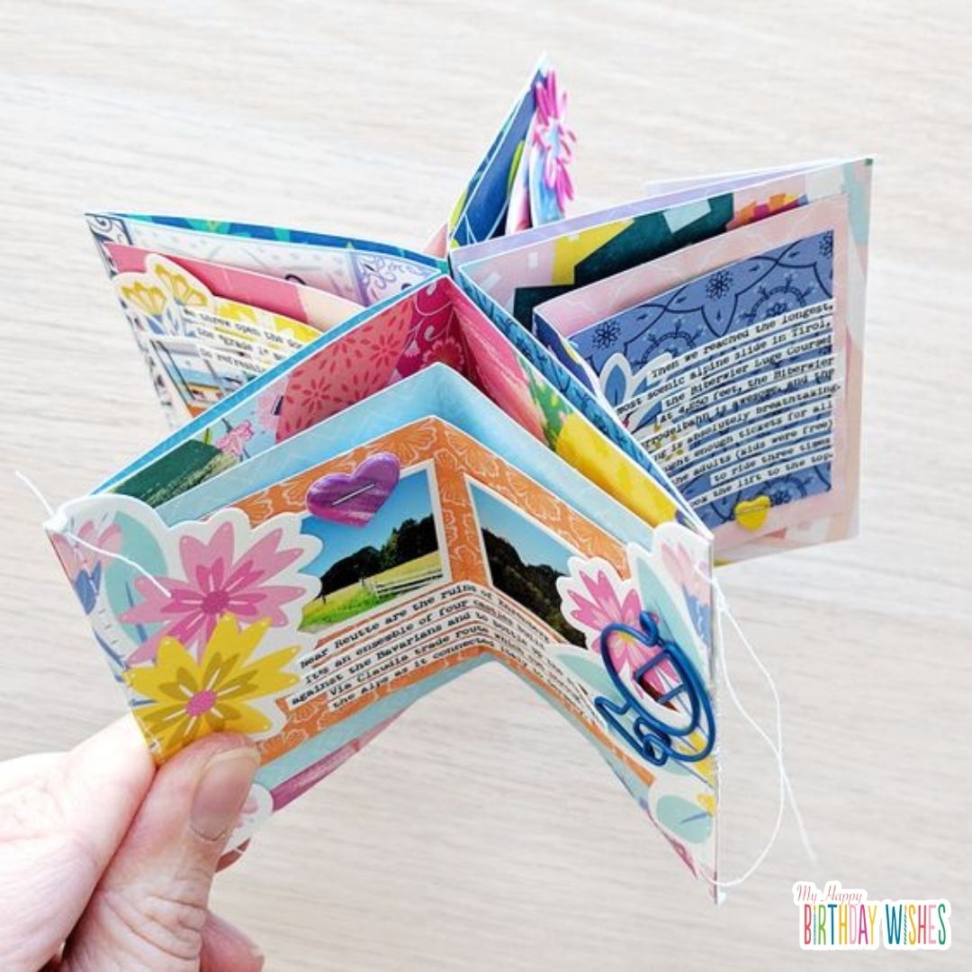 full of letters and design scrapbook star shaped