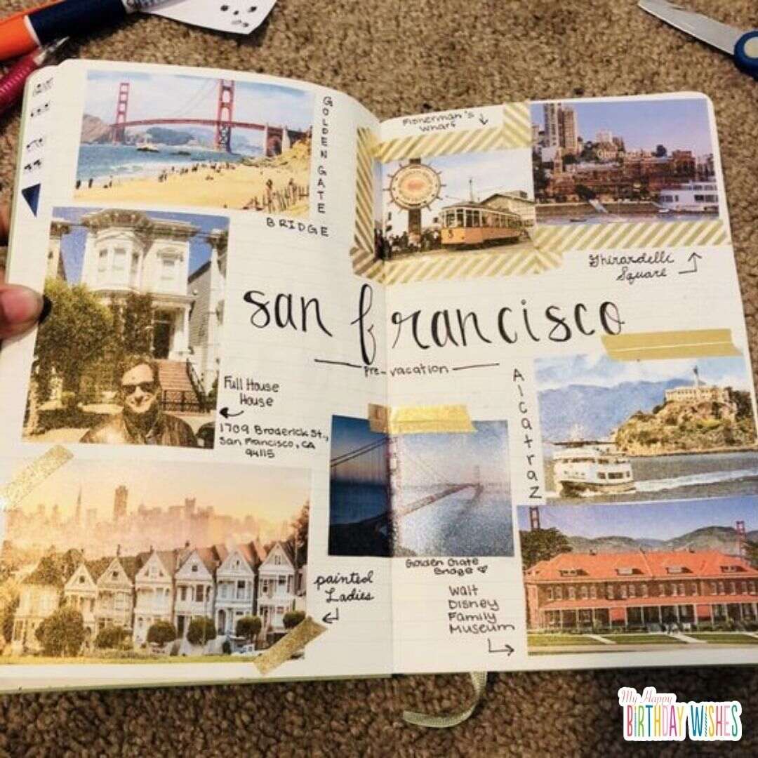 travel inspired and themed scrapbook