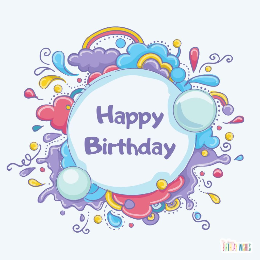 Doodle objects design birthday card