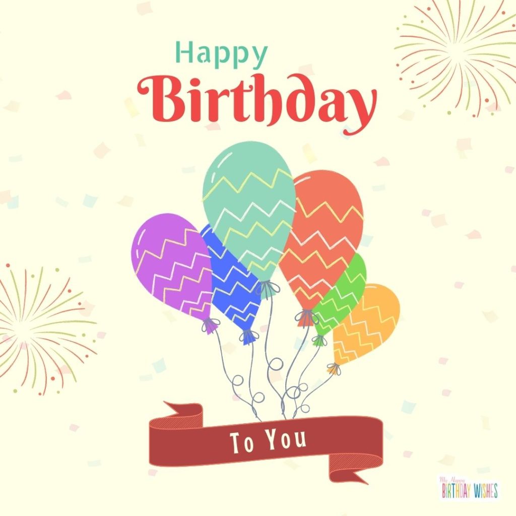 birthday card for someone with balloons and simple design
