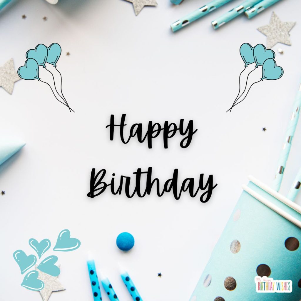 funny happy birthday - blue themed birthday card