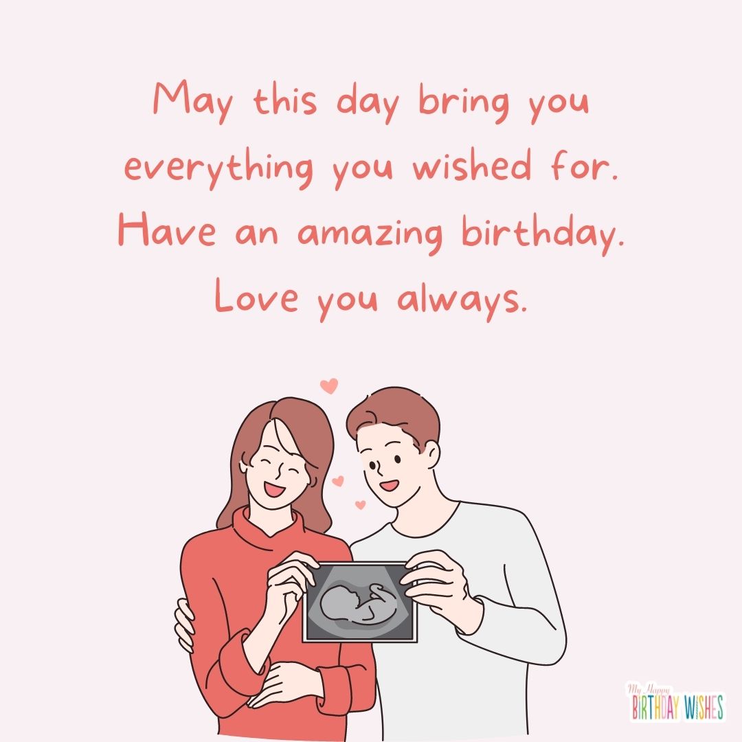 baby wish with parents character animated birthday card