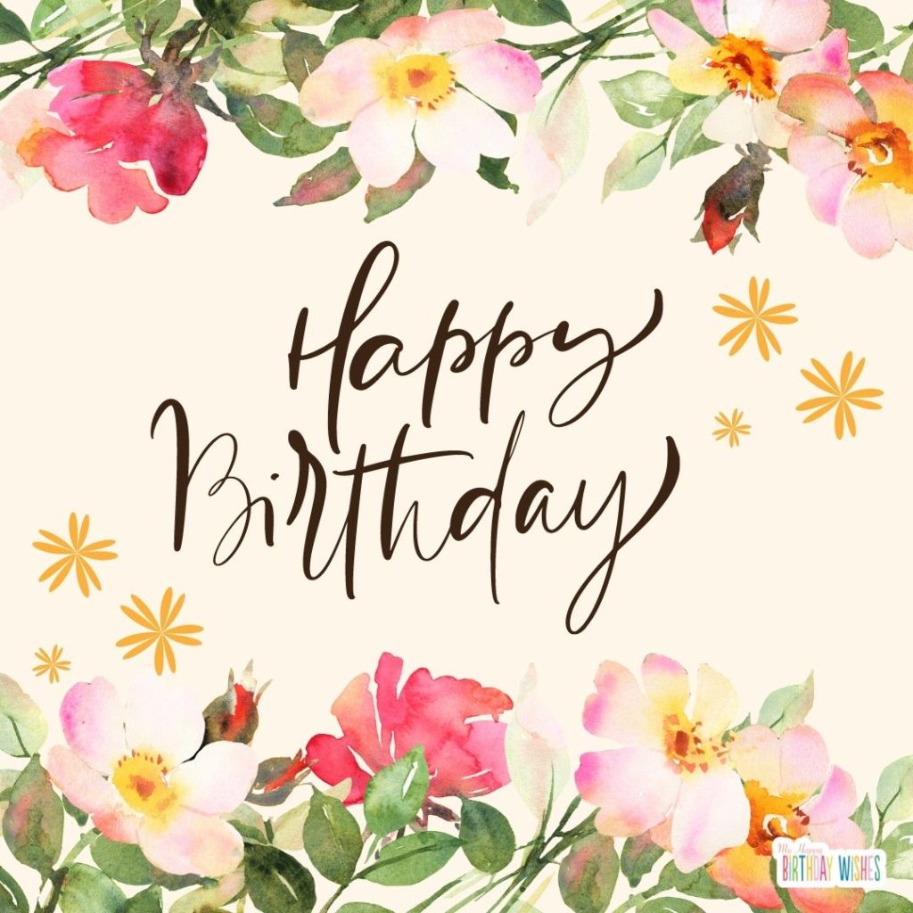 birthday card with beautiful flower design