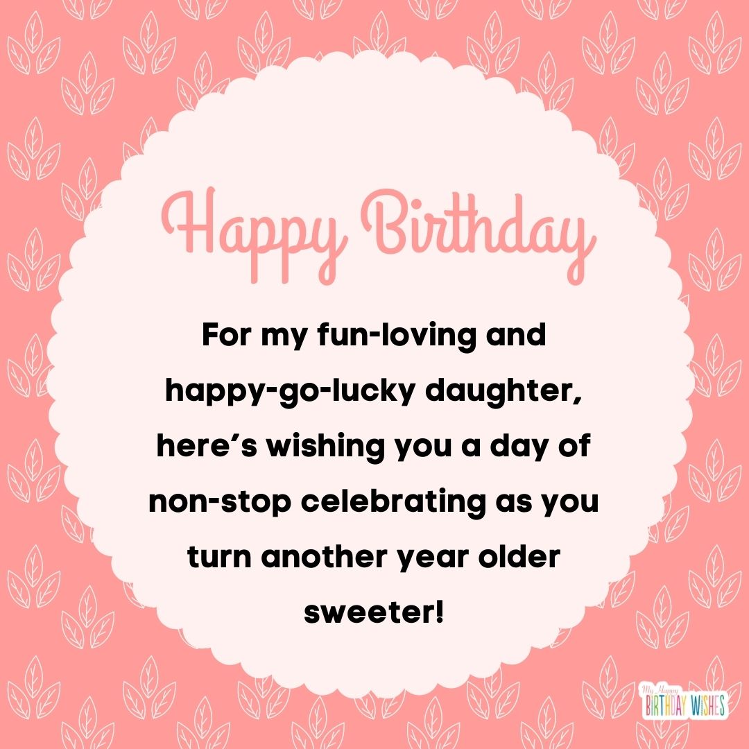 A Loving Wish Cake with Circular Candy Decorations Birthday Card for Daughter 