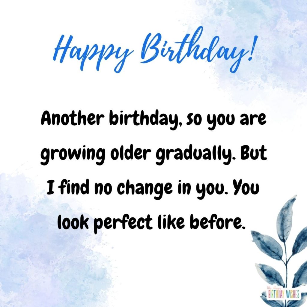 water color blue design birthday greetings with plant water color