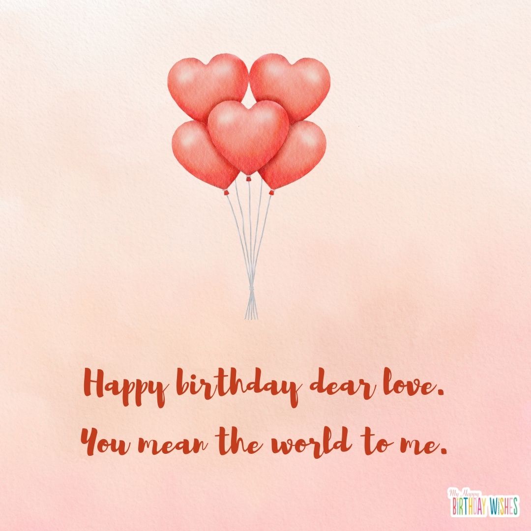 gradient pink with pink hearts birthday card