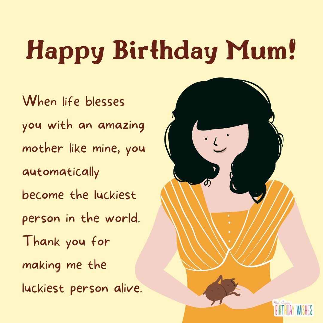 smiling mom holding insect birthday card