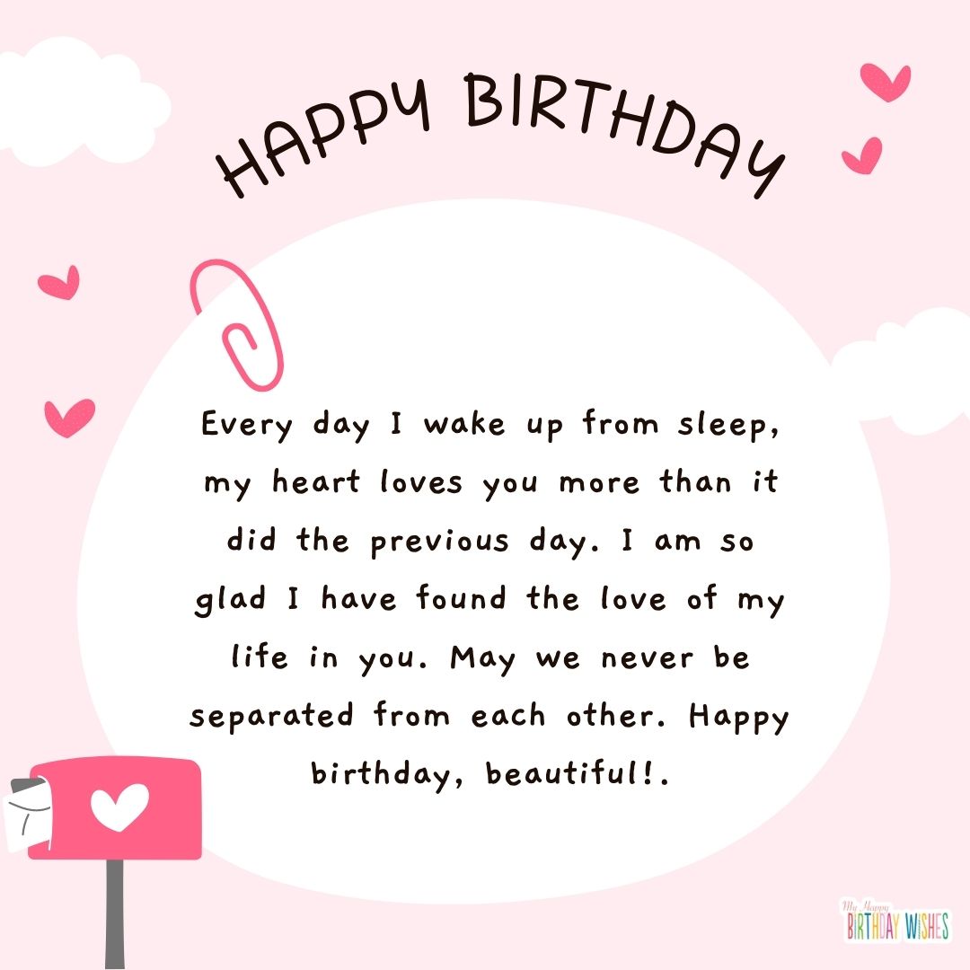 pink and cream pink themed birthday card for lover