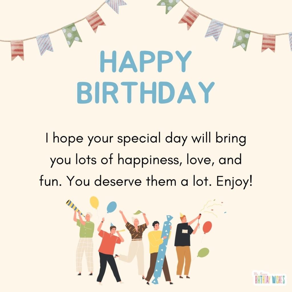 colorful and happy people birthday card greetings