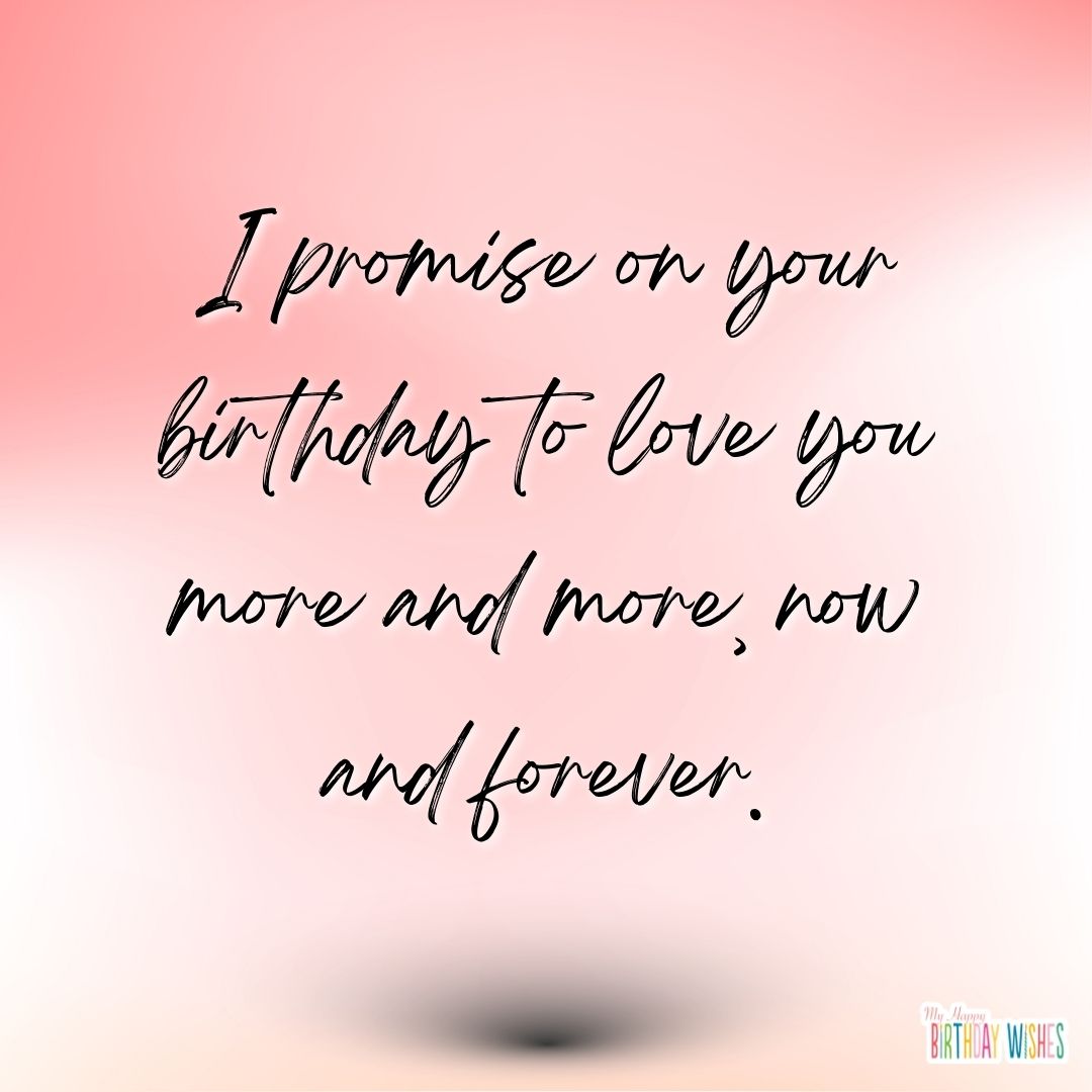 gradient pink typography birthday card for lover