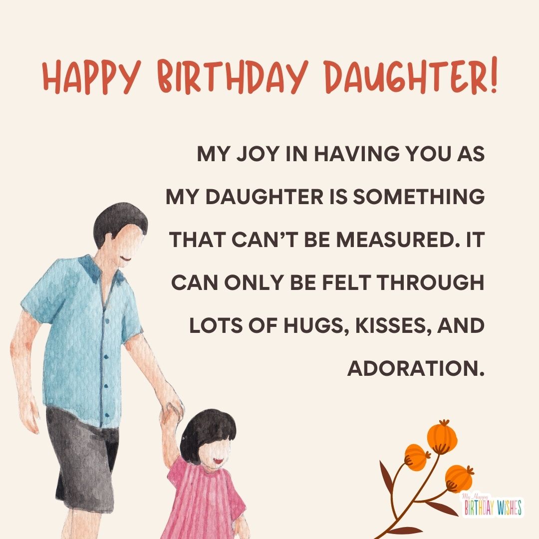 water color father and daughter birthday card for daughter
