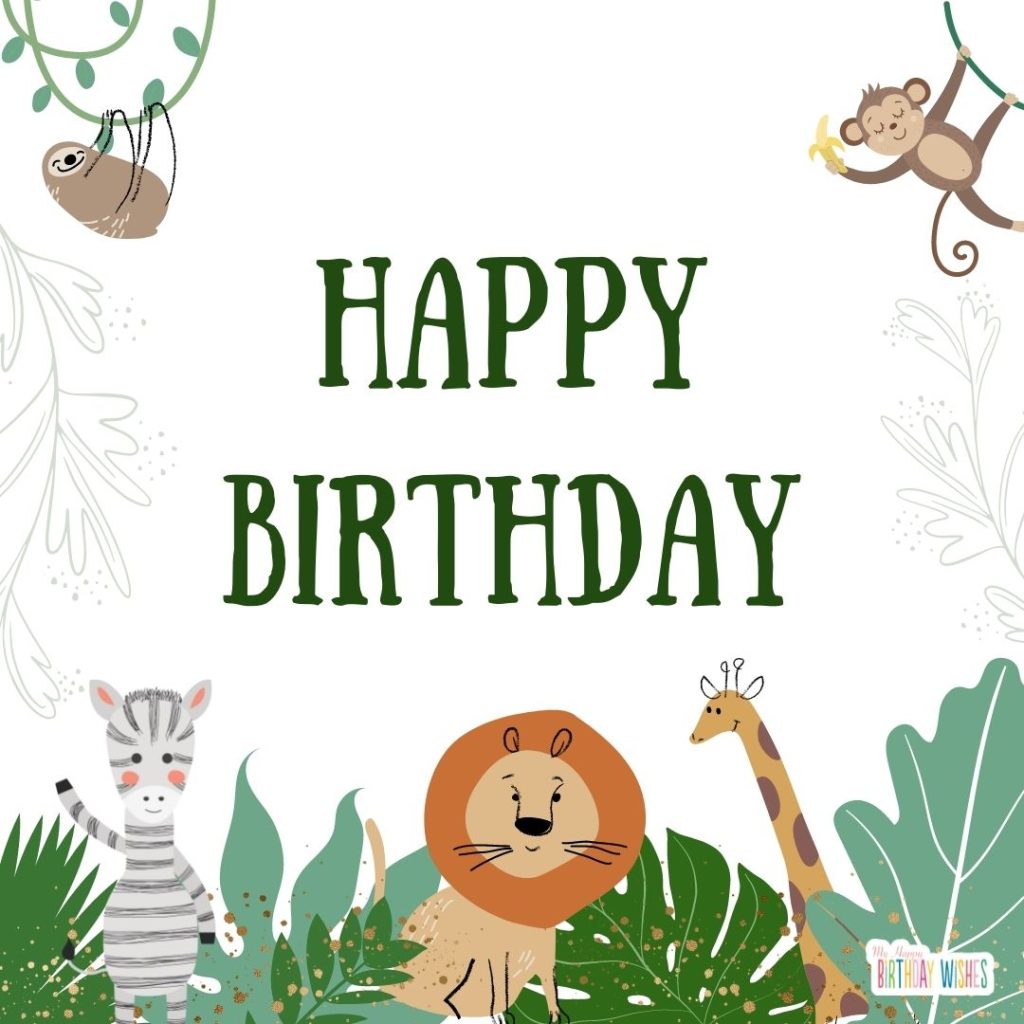 birthday card with animal design