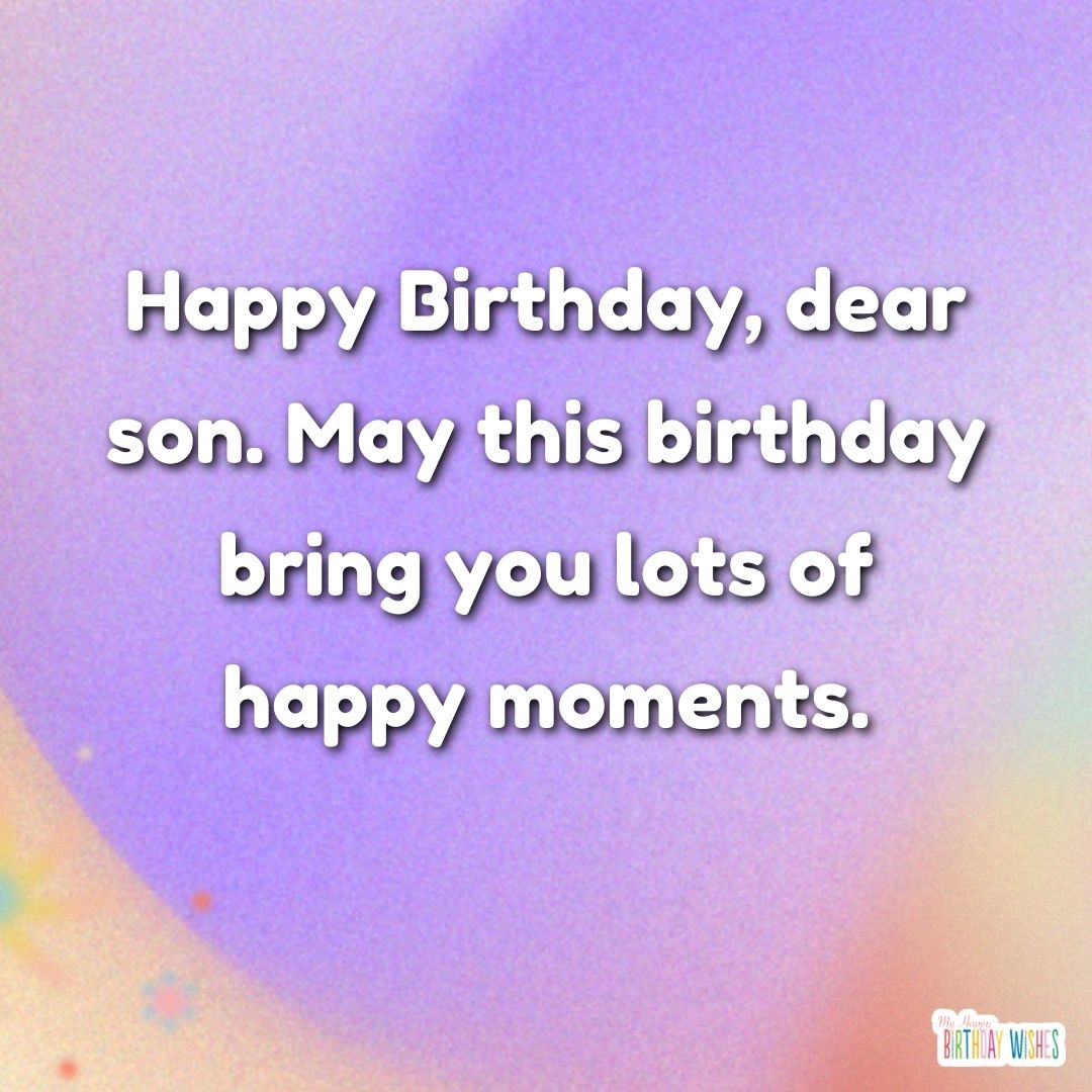gradient color combination typography design birthday card for son