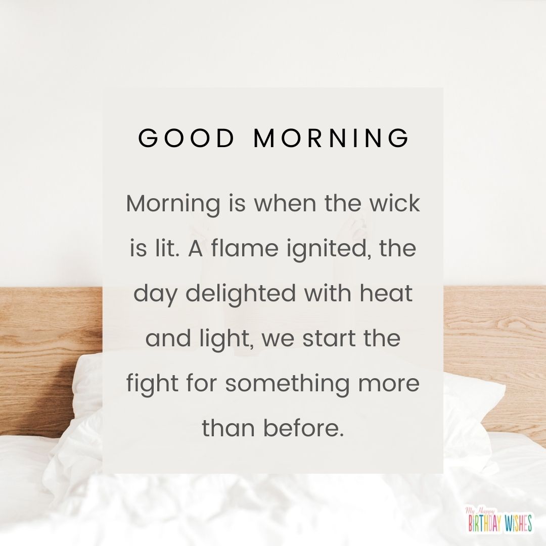 minimal white design morning quote