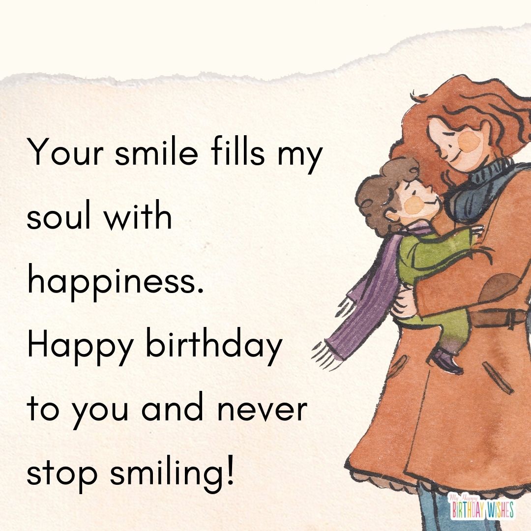 happy mom and son animated character birthday greetings