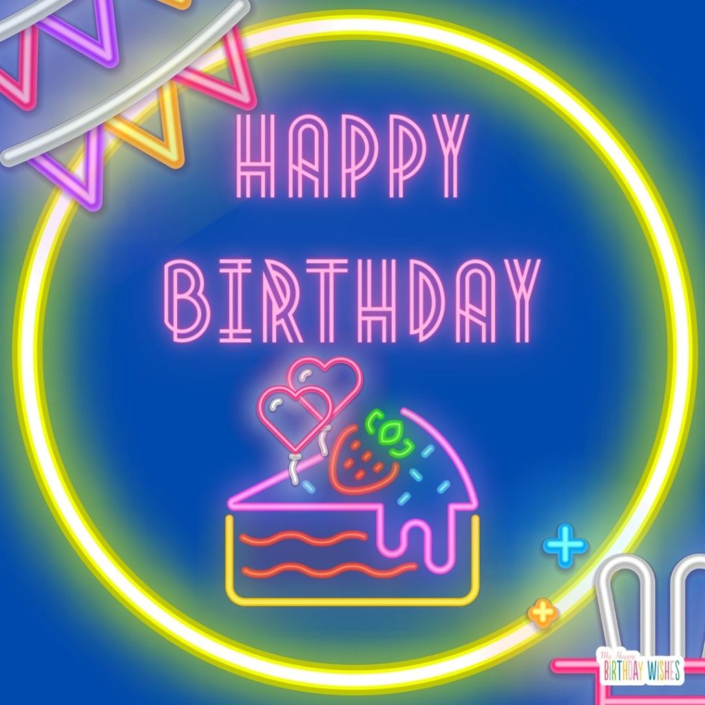all neons birthday card