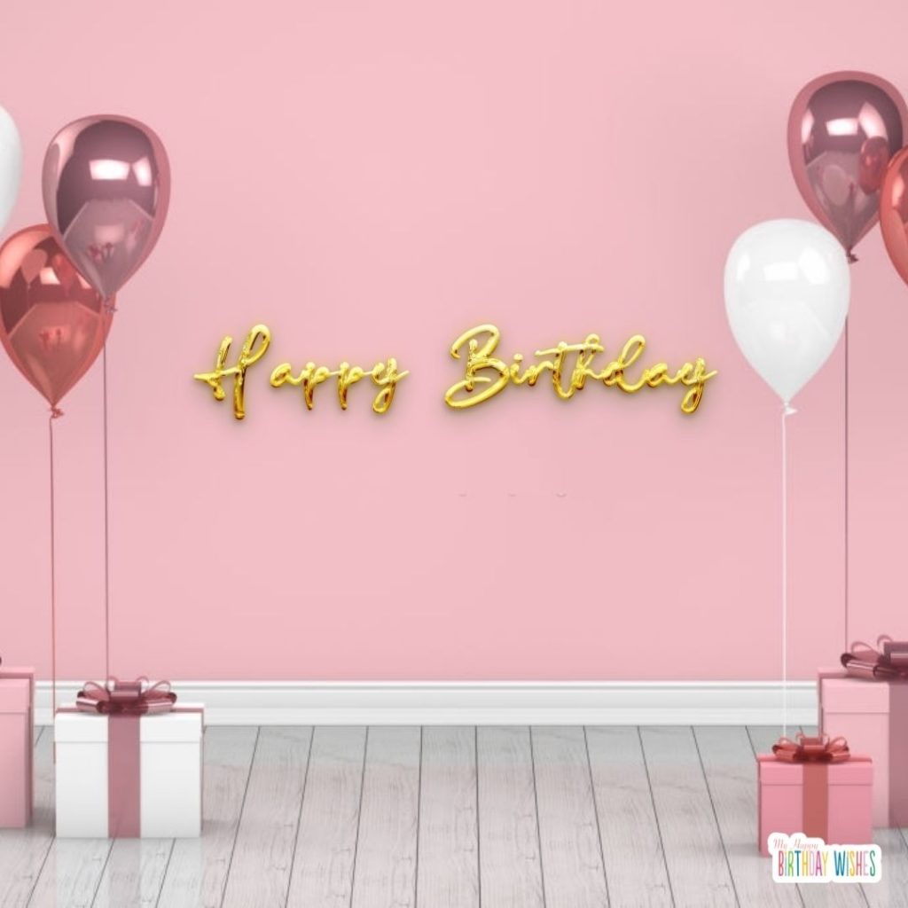 birthday card with pink and minimal design