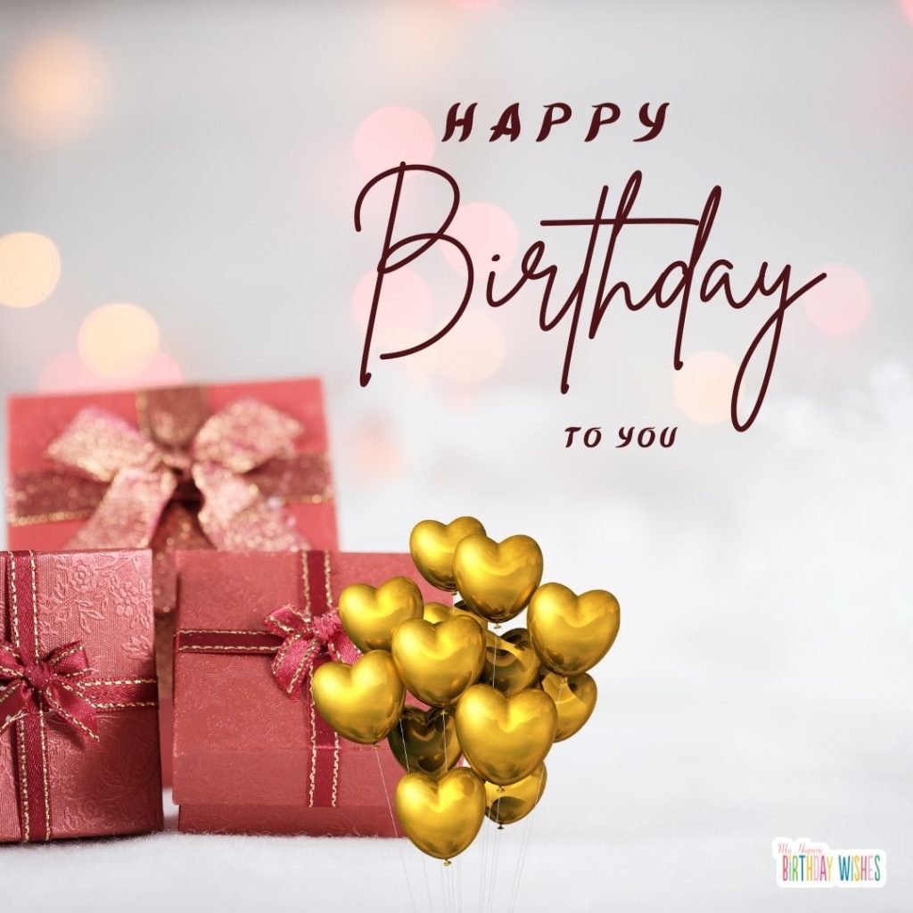 Balloon and gift birthday card