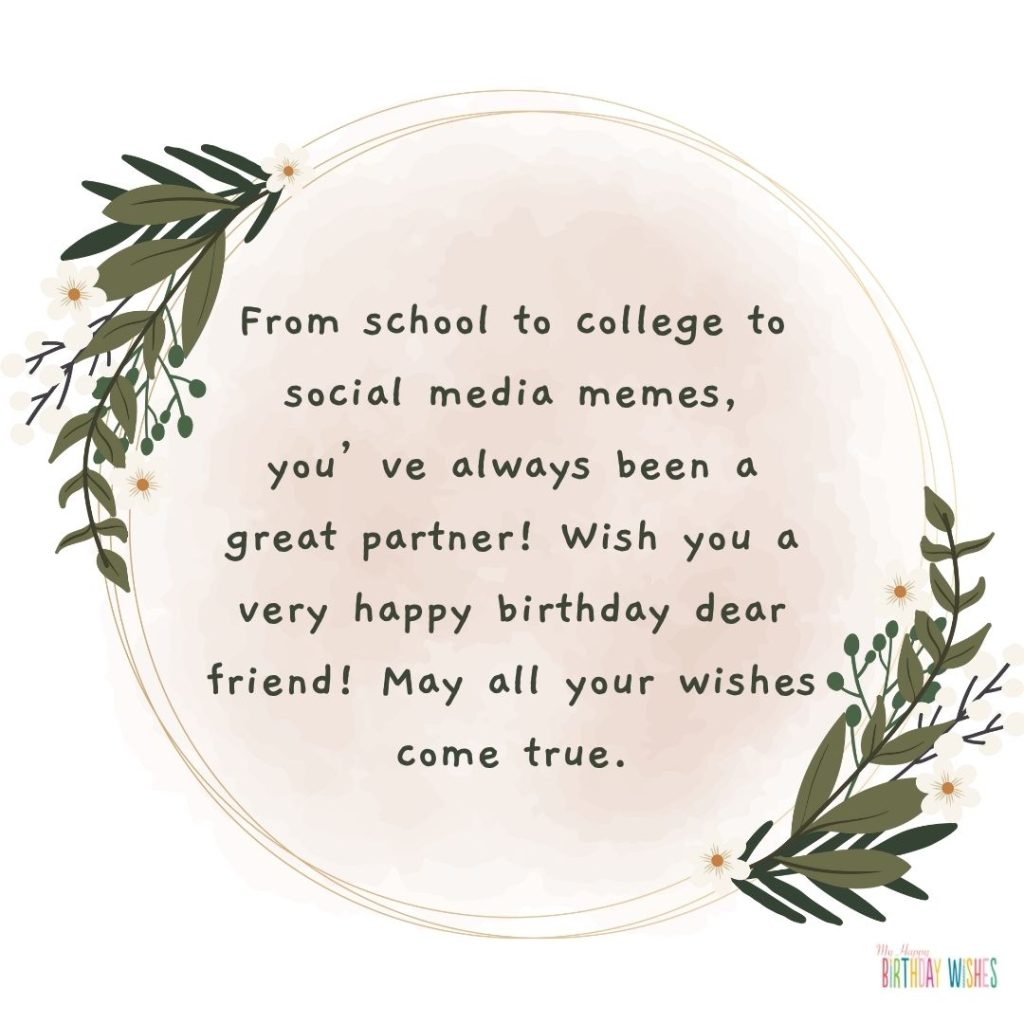 birthday card simple design with dried leaves animated
