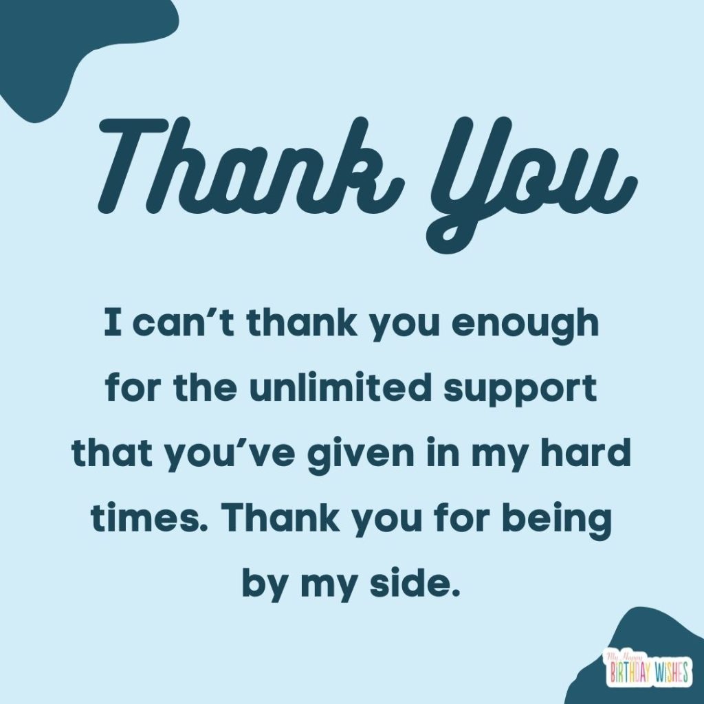 thank you card with minimal abstract blue themed