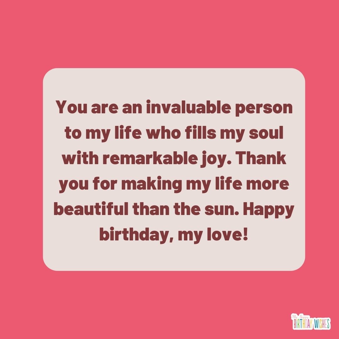 minimal typography birthday greetings for lover