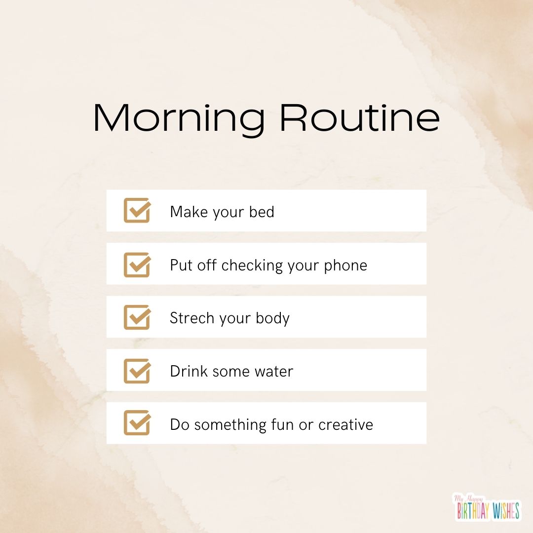 morning routine inspired morning card