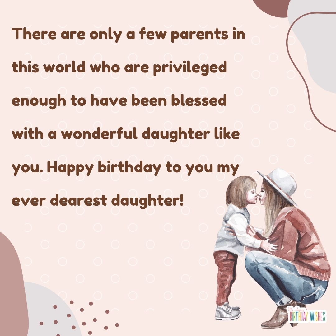 cute mother and daughter water color birthday card for daughter