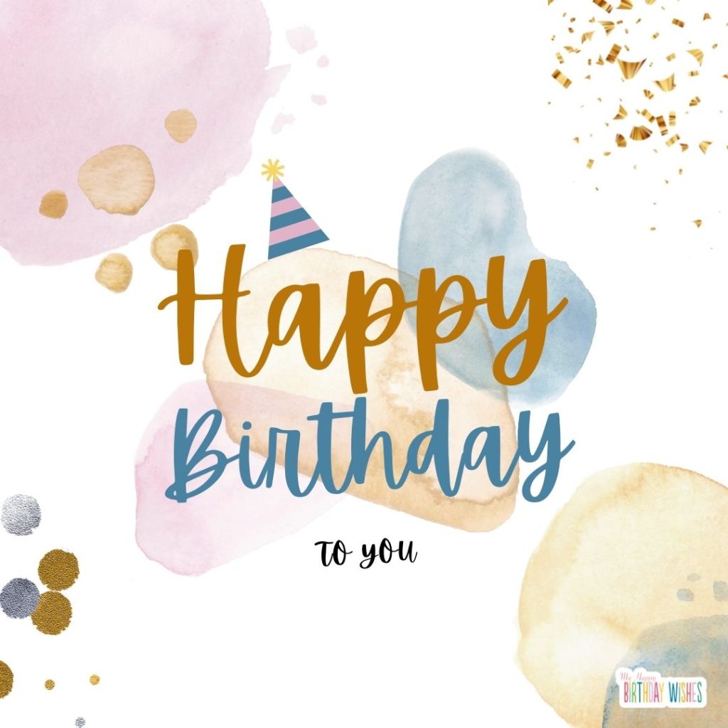 birthday card with abstract and confetti