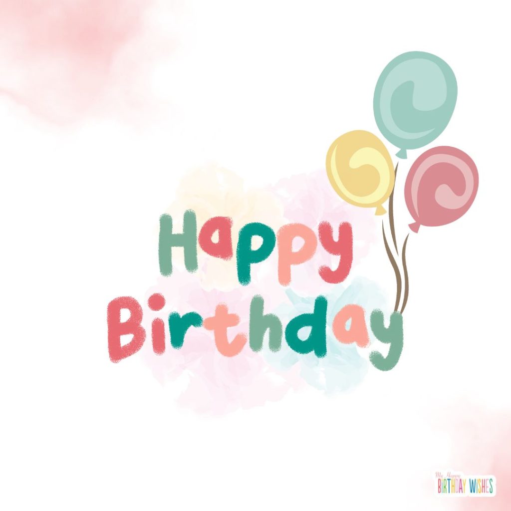 birthday card minimal design with balloons
