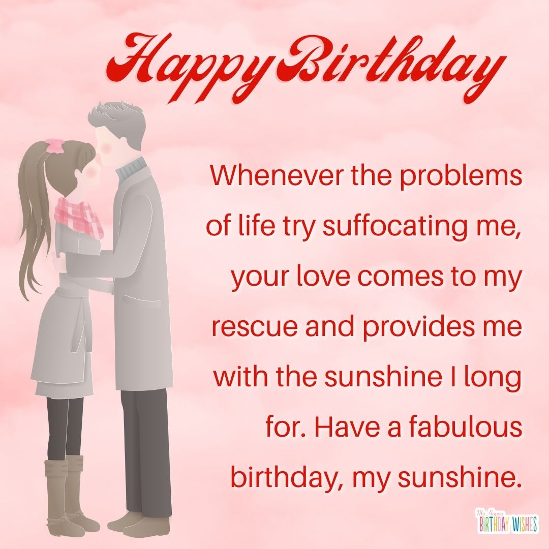 sweet birthday greetings for lover with animated couples