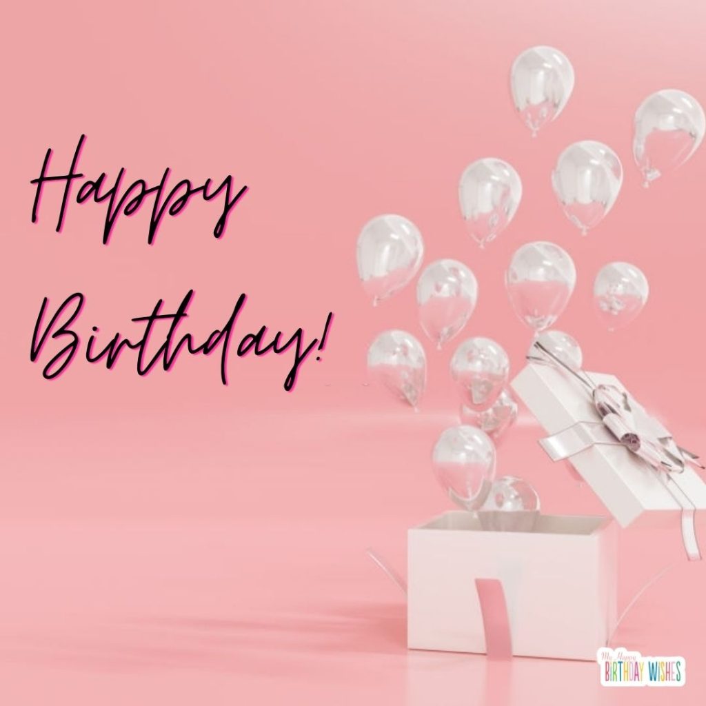 minimal design white and pink birthday card design