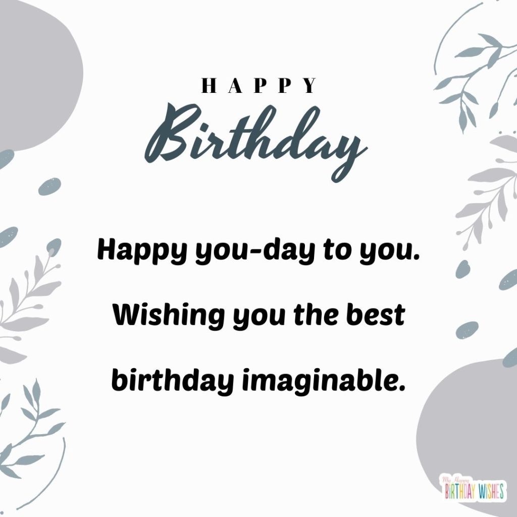 birthday card with abstract and leaves design