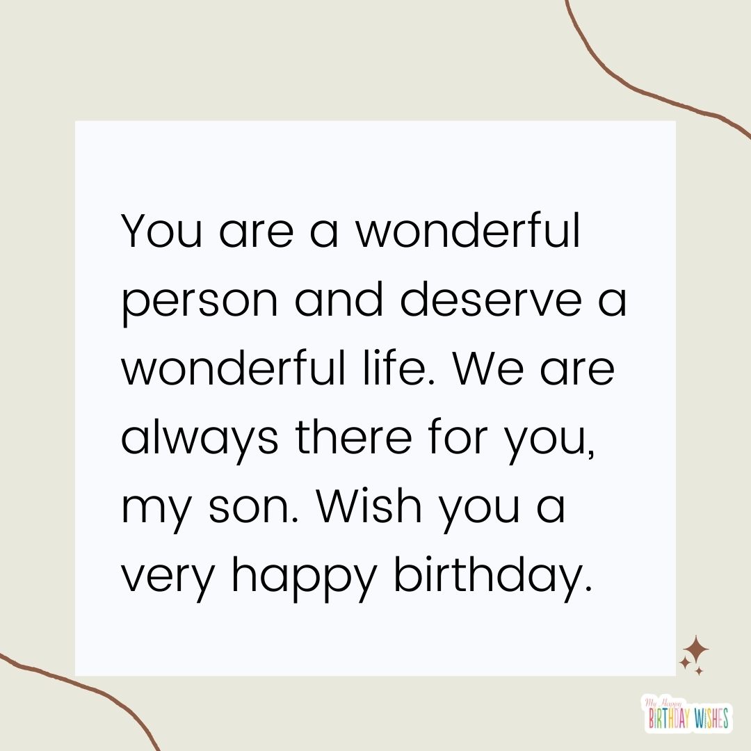 abstract line and white box birthday card for son