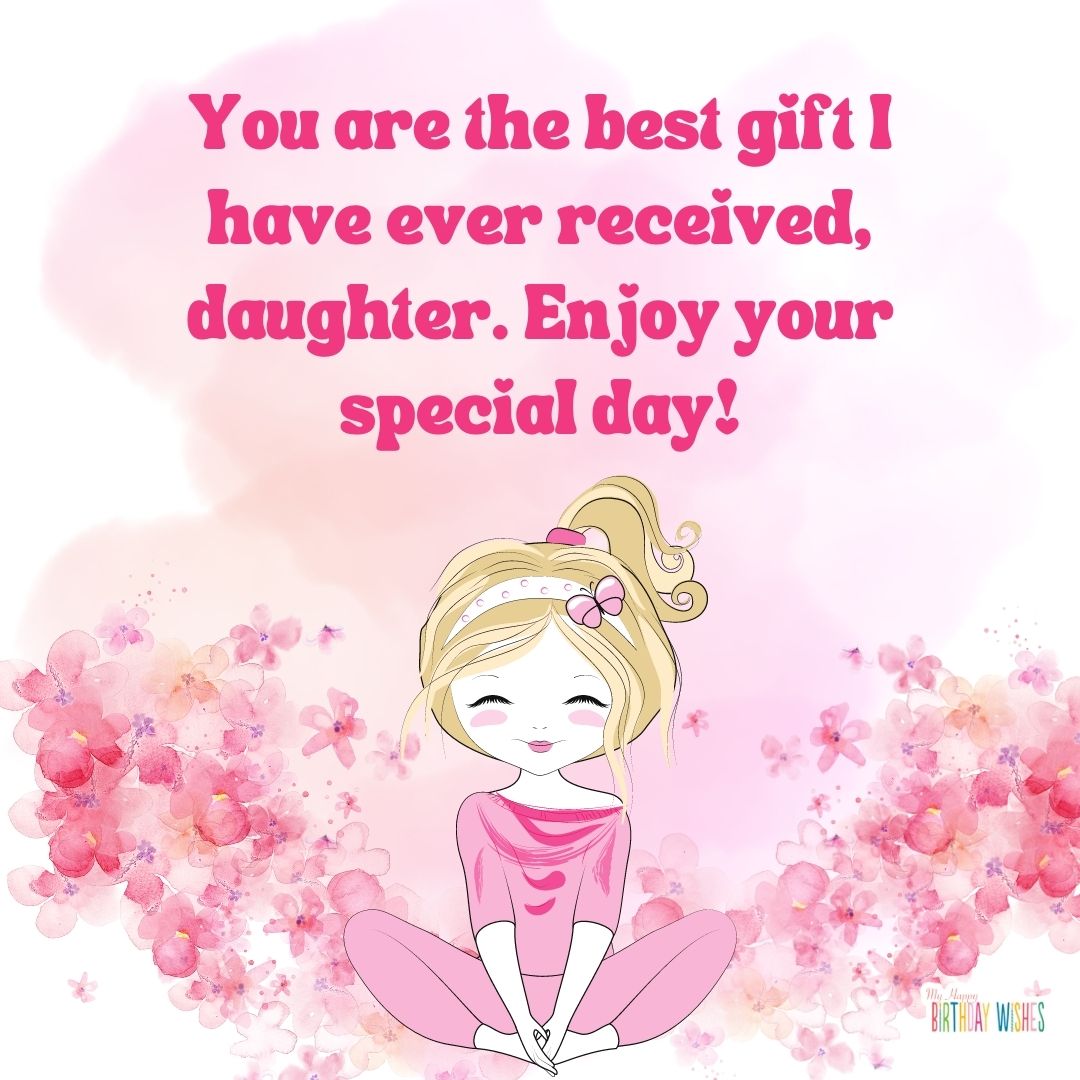 pink and cute lady birthday card design
