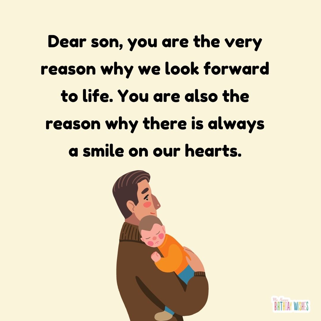 cream with father and son animated character birthday card
