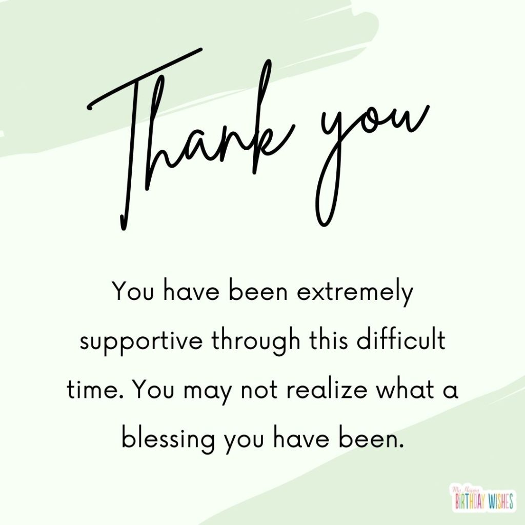 thank you card green themed with green brush strokes