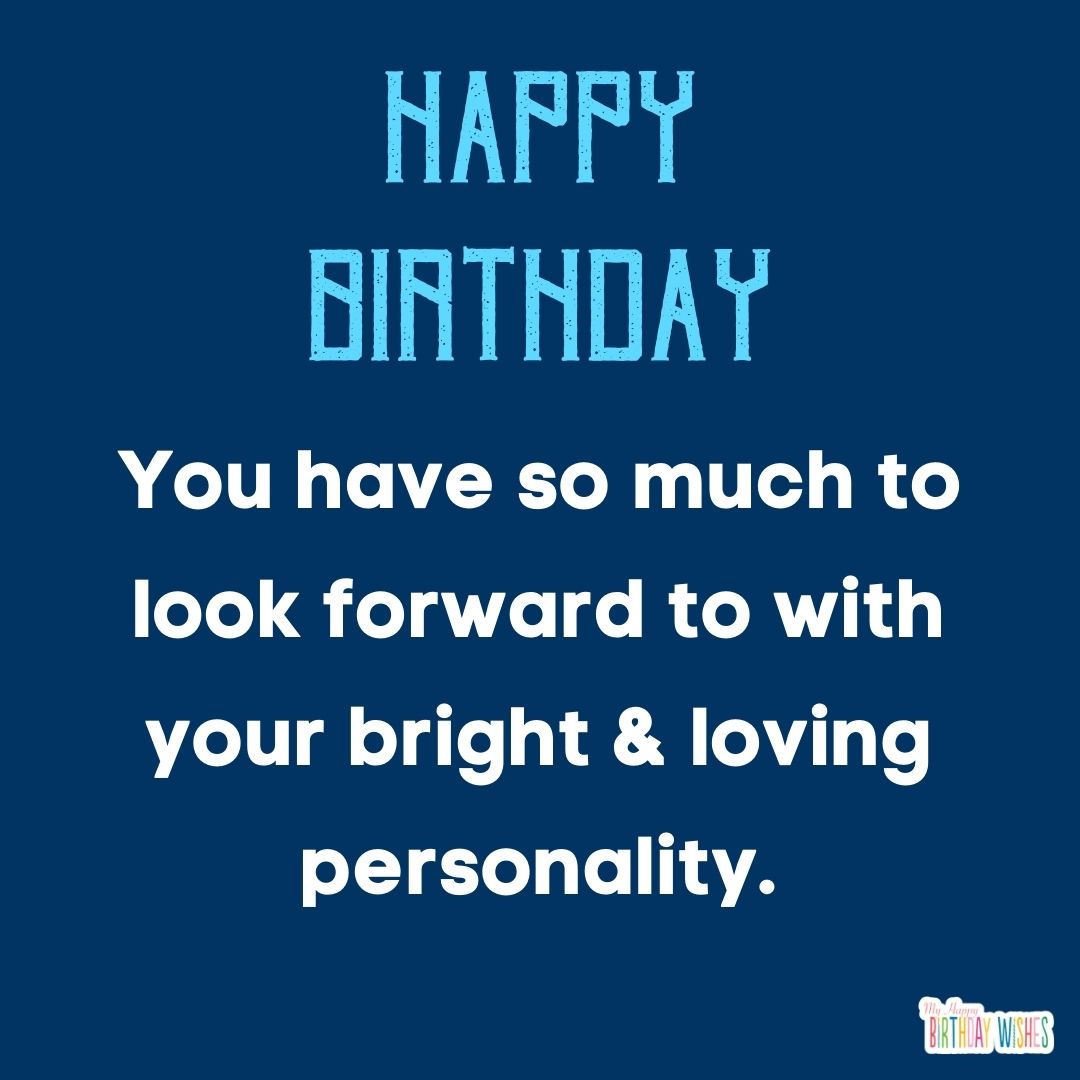 blue simple typography birthday card