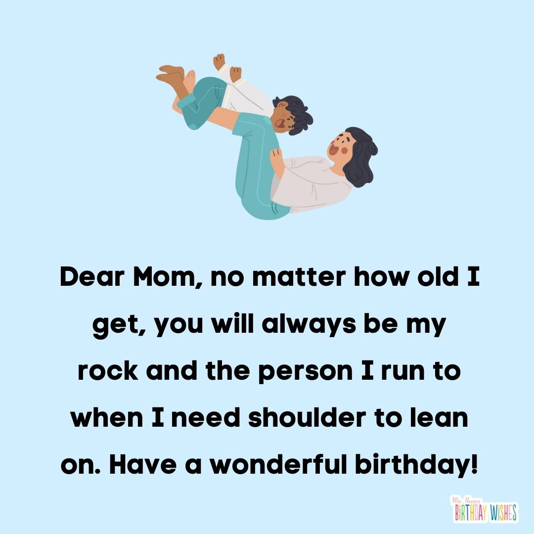 happy mom and son animated illustration birthday card