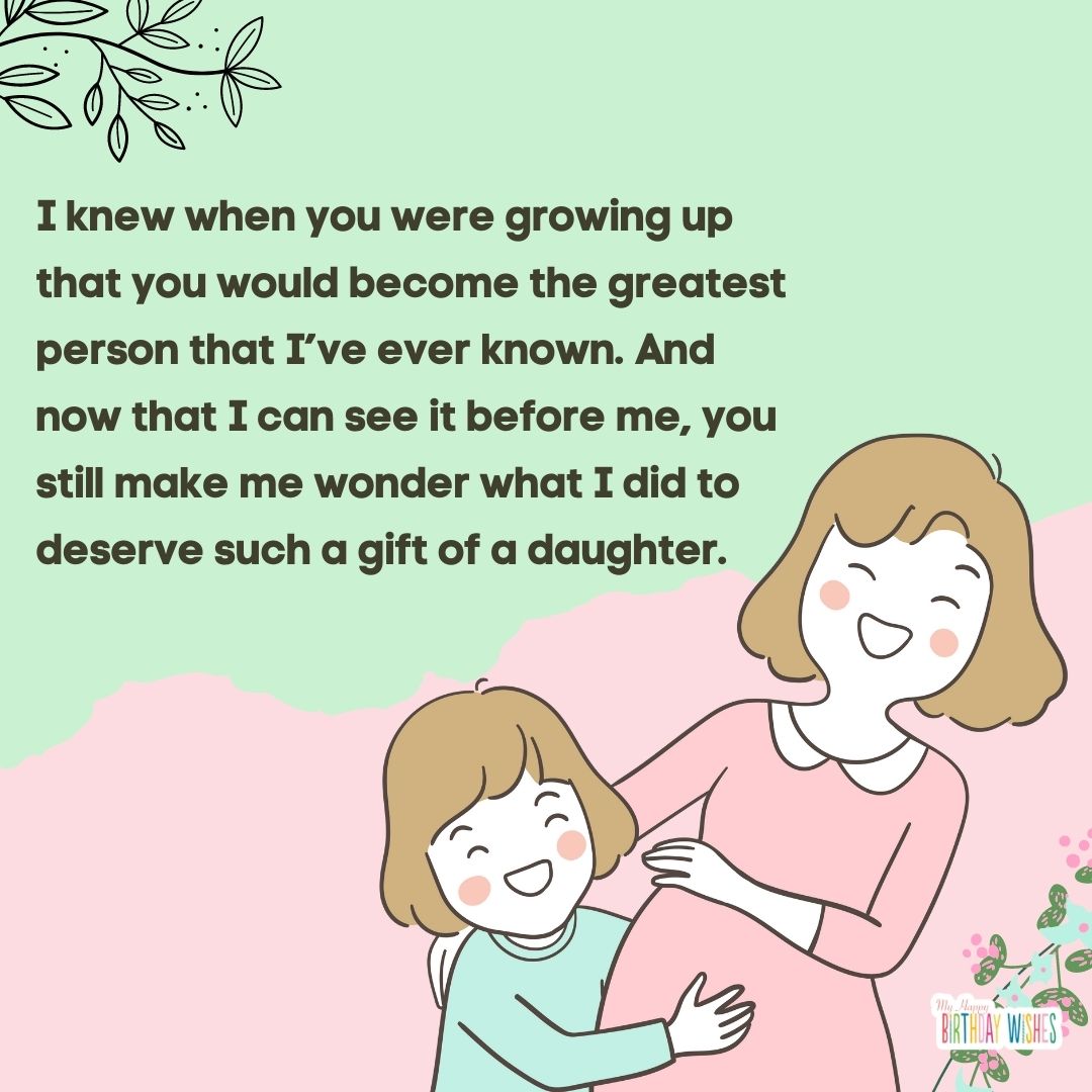 laughing mother and daughter animated character birthday card for daughter