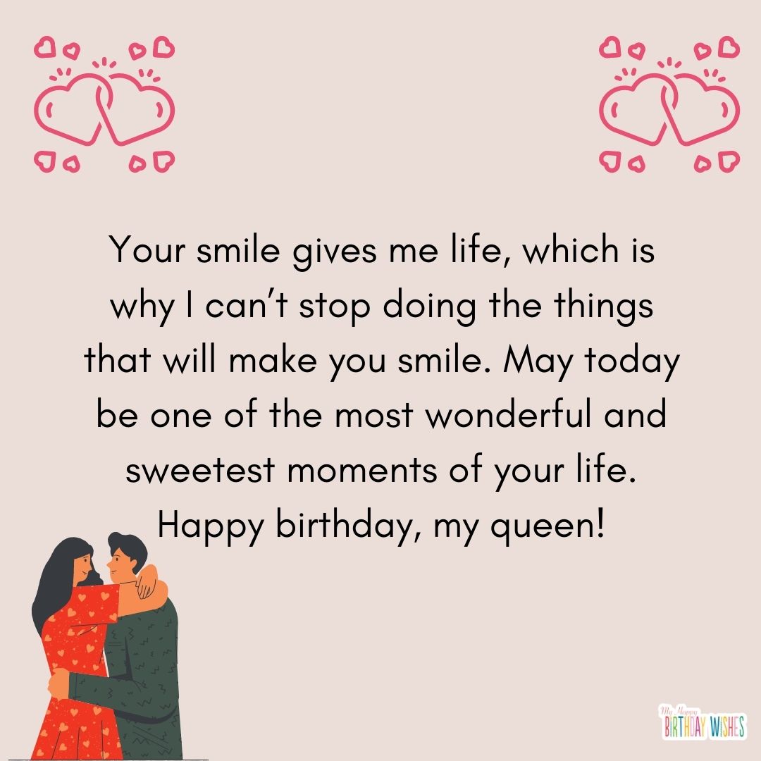sweet, hearts, animated couples design birthday card