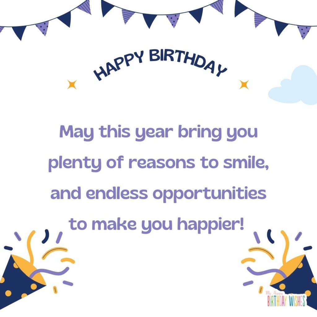 white and blue themed birthday greetings card