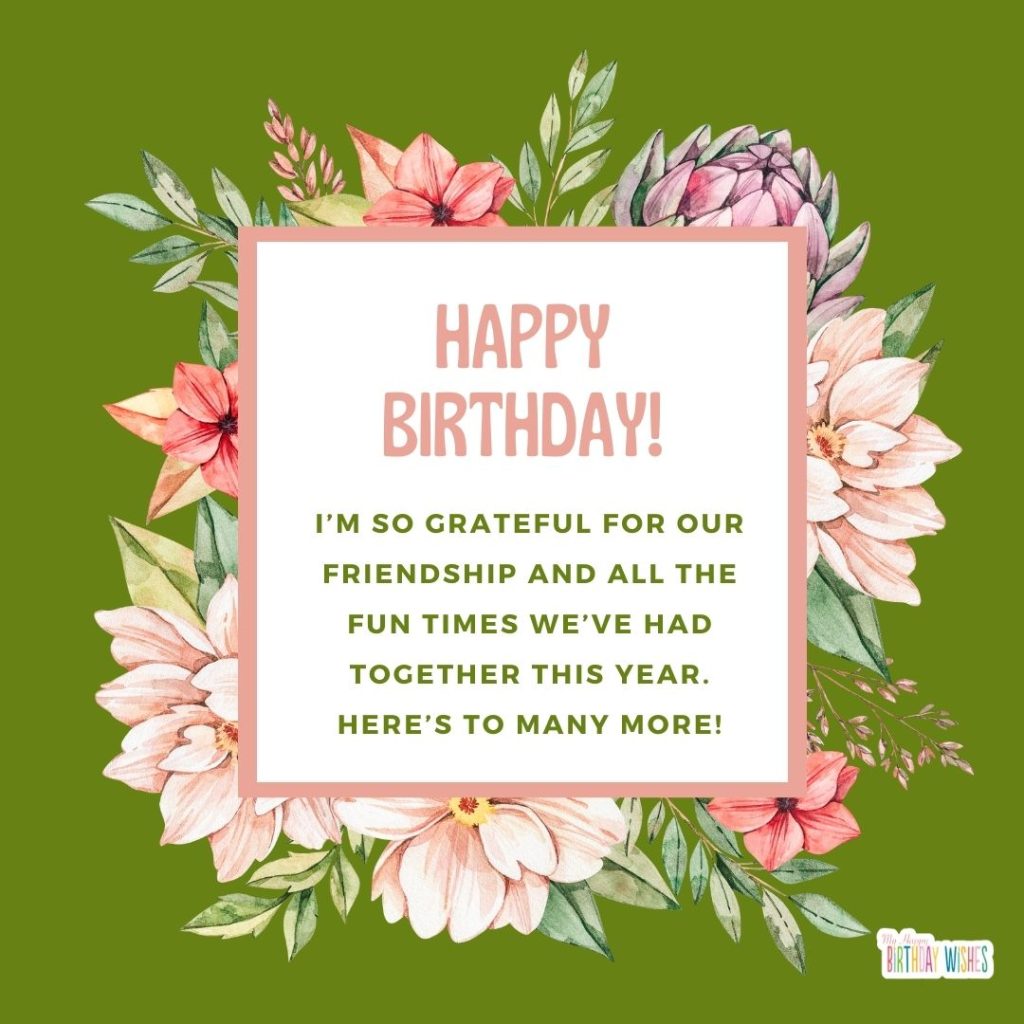 flower birthday card design for friend greetings