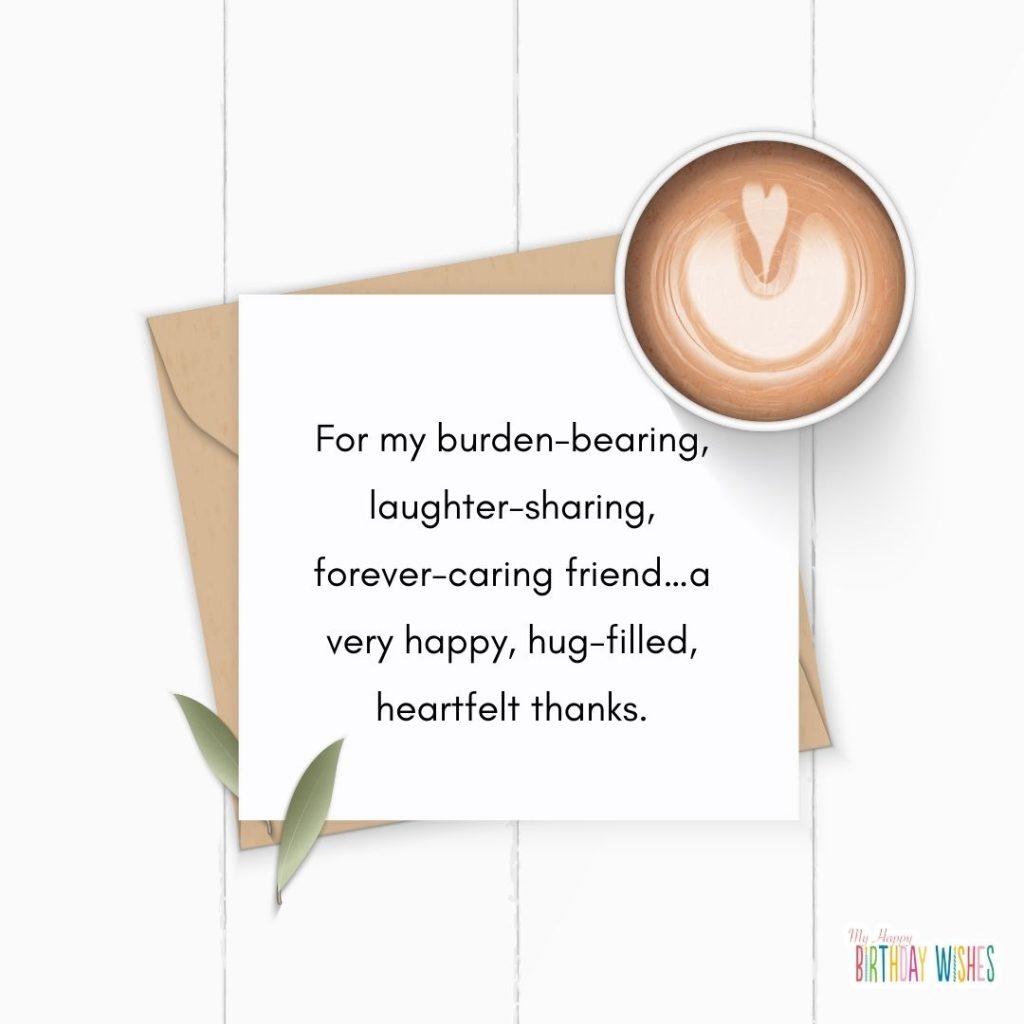 simple and clean thank you card design with coffee
