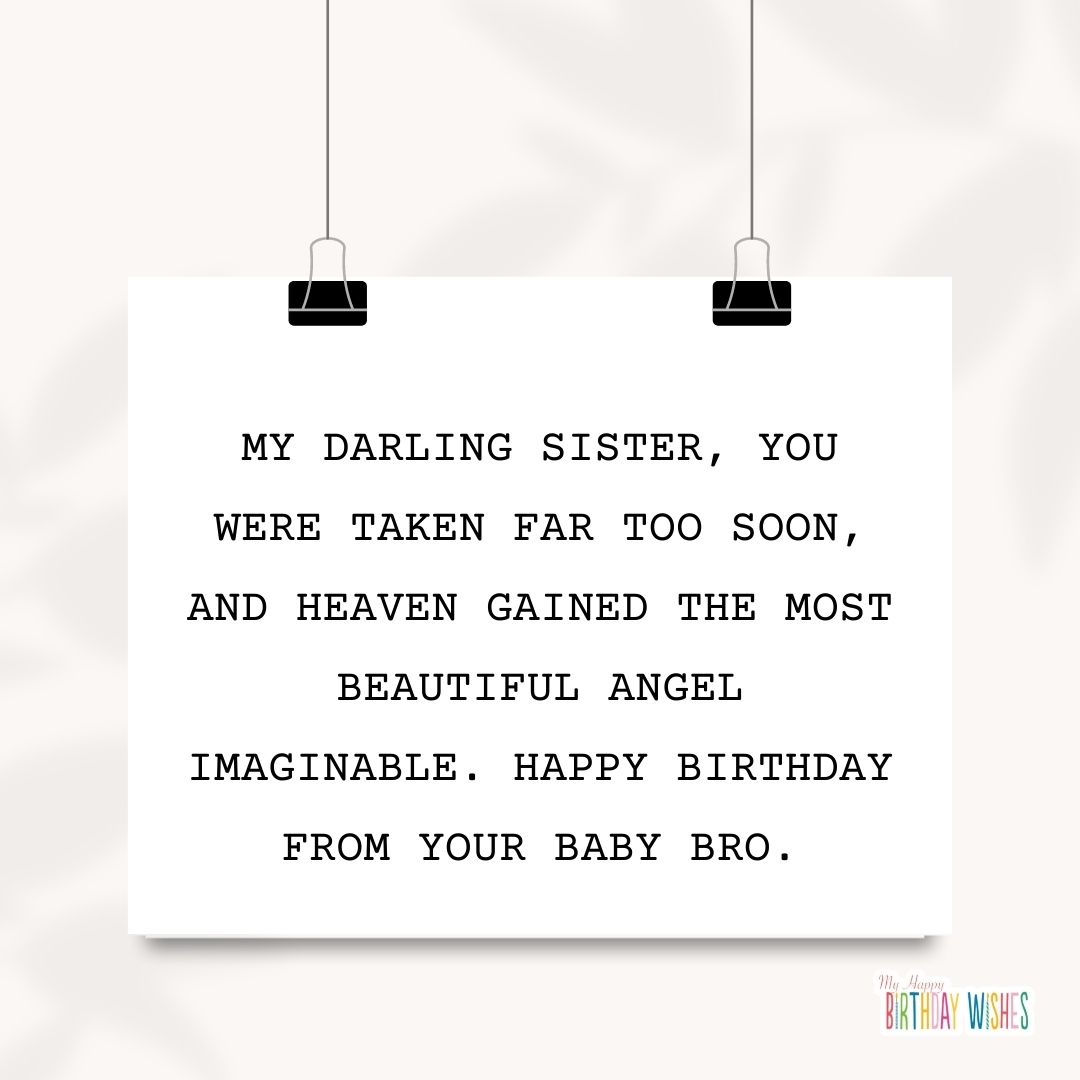typography and white minimal birthday card in heaven
