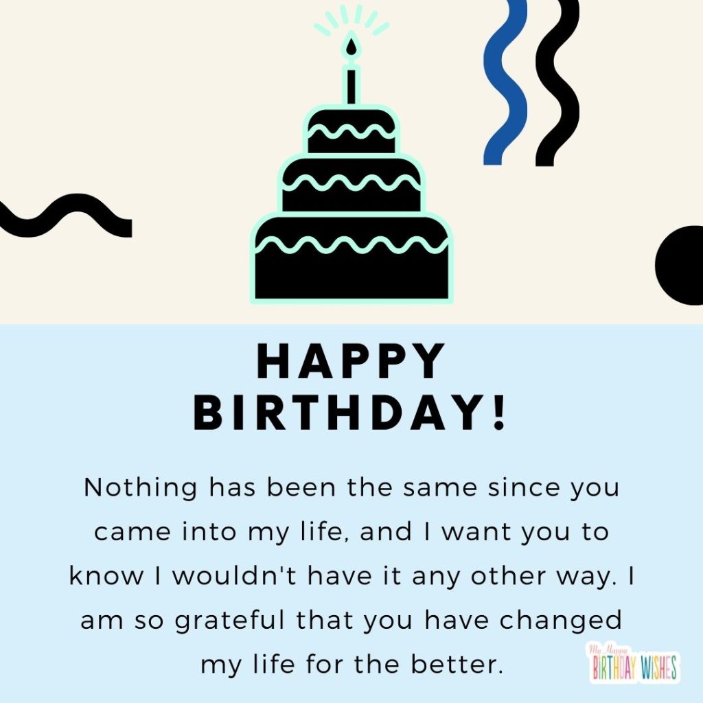 birthday card with abstract cake and lines design