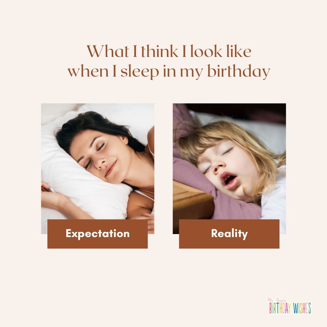 birthday meme with lady and girl sleeping image
