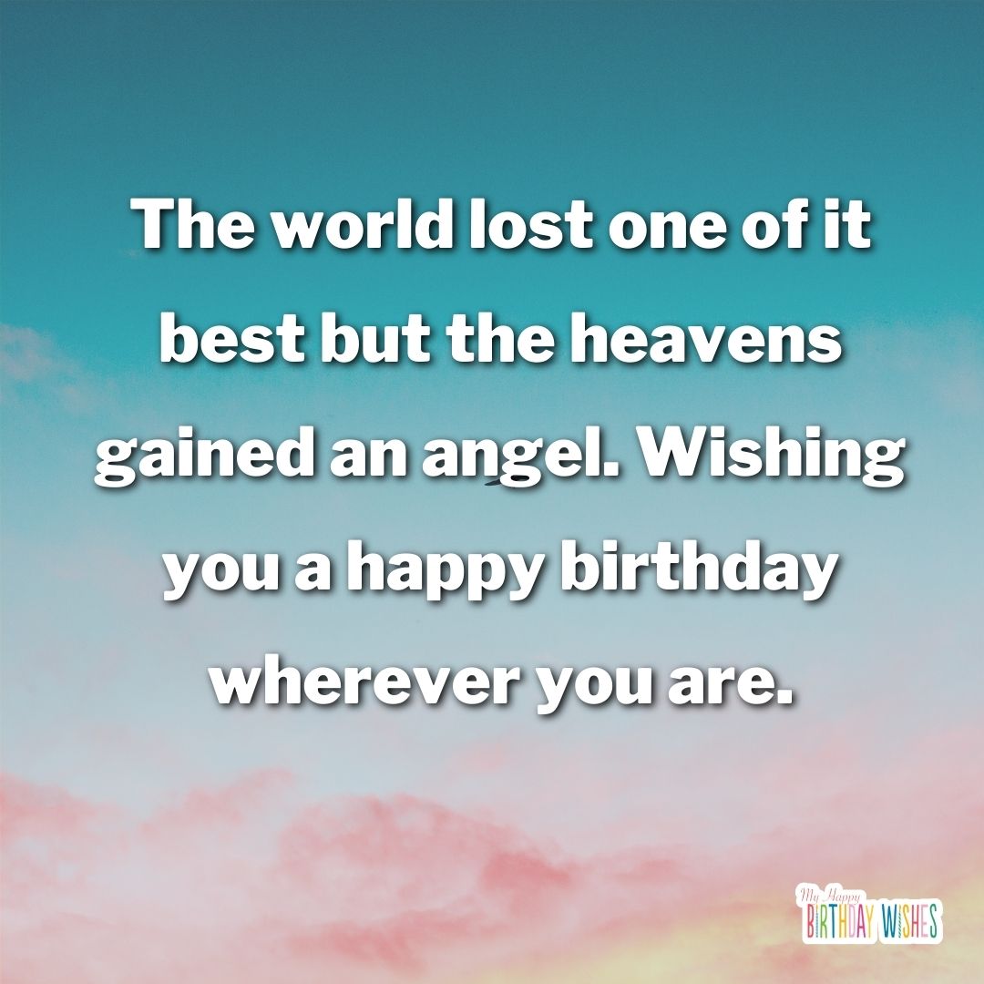 serendipity and typography theme birthday wish in heaven