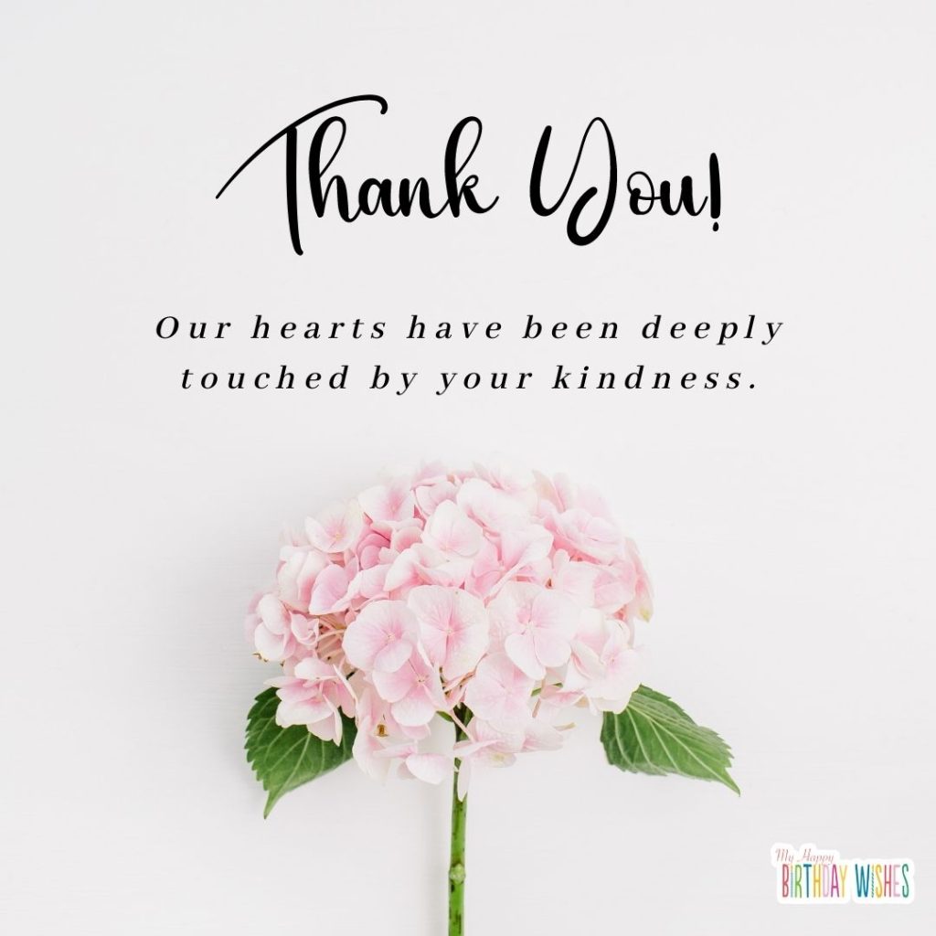 minimal and flower thank you card
