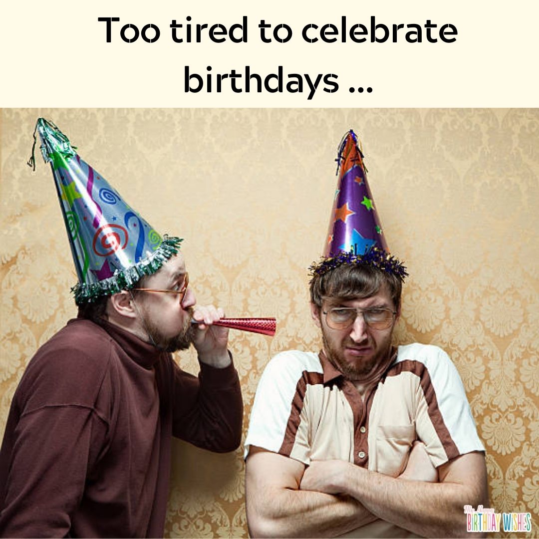 Two man wearing party hat - funny birthday pictures